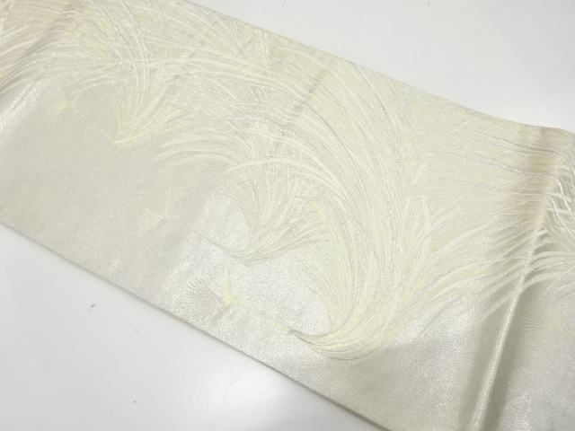 JAPANESE KIMONO / ANTIQUE FUKURO OBI / SILK / WOVEN PEACOCK